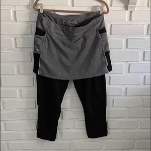 Athleta gray & black yoga/athleisure pant/skort